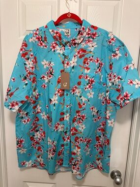 Hardaddy Casual Floral Short-Sleeve Button-Up Shirt